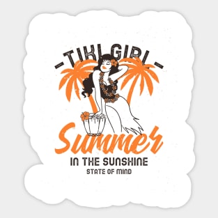 Tiki Girl Summer Sticker